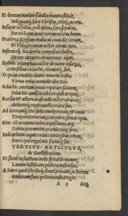 Tertius Articulus, de Sanctificatione.