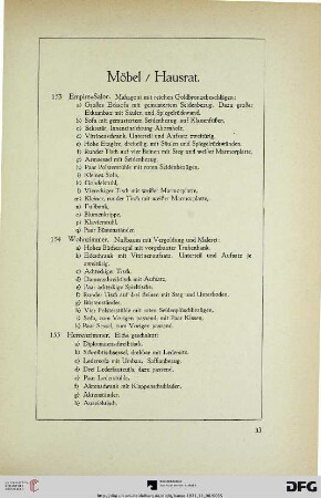 Möbel / Hausrat (Nr. 153-174)