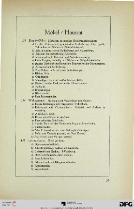 Möbel / Hausrat (Nr. 153-174)