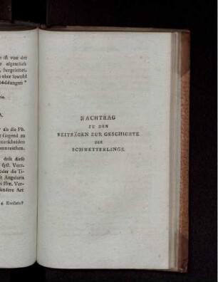 Nachtrag zu den Beiträgen zur Geschichte der Schmetterlinge.