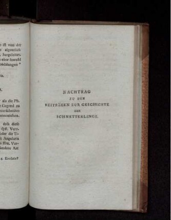Nachtrag zu den Beiträgen zur Geschichte der Schmetterlinge.