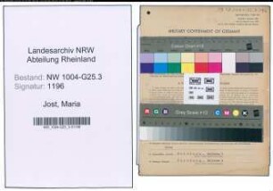 Entnazifizierung Maria Jost , geb. 05.06.1908 (Einzelhaendlerin)