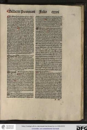 Hic Gilbertus ponit tertiam proprietatem qua [..] propriam ipsi quando dicens quod quando est in omni eo quod incipit esse sicut universum corpus...
