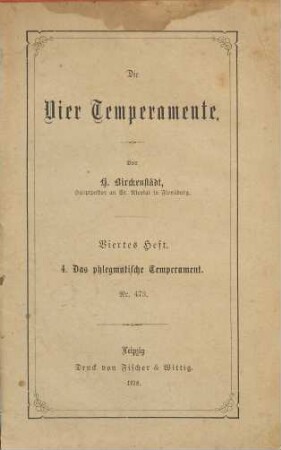 Die vier Temperamente, 3. Das melancholische Temperament