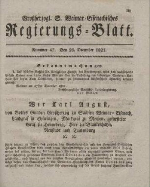 Nr. 47 : 28. December 1821