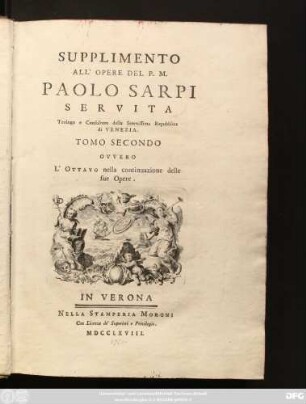 T. 8 = Suppl. 2: Opere Di F. Paolo Sarpi Servita Teologo e Consultore della Serenissima Repubblica di Venezia