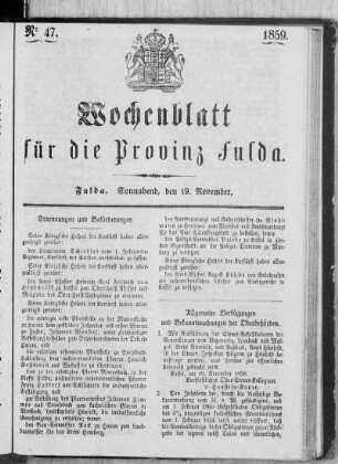 Nr. 47, Ausgabe vom 19. November 1859