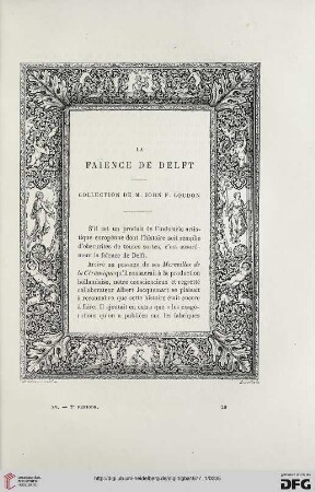 2. Pér. 15.1877: La Faïence de Delft : collection de M. John F. Loudon