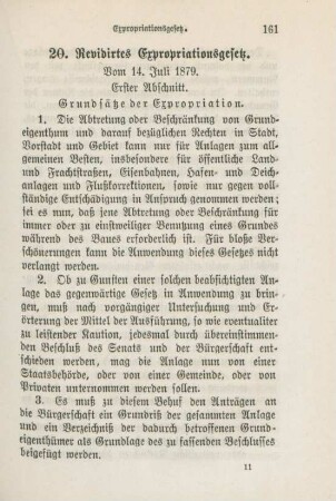 20. Revidirtes Expropriationsgesetzt. Vom 14. Juli 1879