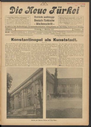 Jahrgang 1. Dienstag, 2. Oktober 1917. Nummer 34