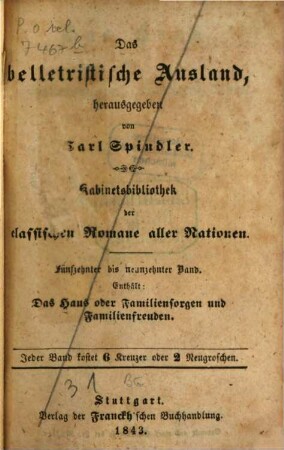Das Haus oder Familiensorgen u. Familienfreuden : Erzählung