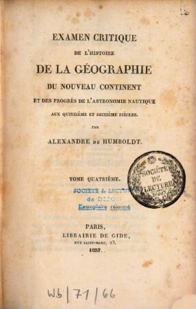 Examen critique de l'histoire de la géographie du nouveau continent et des progrès de l'astronomie nautique aux quinzième et seizième siècles, 4