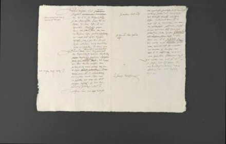 Herzog Christoph von Württemberg und Pfalzgraf Wolfgang übermitteln einander Kirchenordnungen, Mandate gegen Gotteslästerer und Wiedertäufer, auch Abstellung der unflätigen Pluderhosen und gewachster Stiefel, dazu erbittet der Pfalzgraf auch noch die württembergische Kanzleiordnung, auch den Staat des Marschalls, Haushofmeisters und anderer Hofdiener.