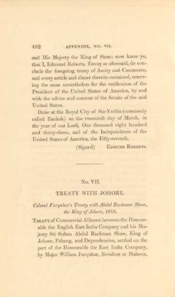 No. VII. Treaty with Johore