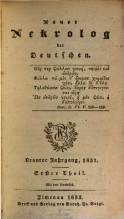 Neuer Nekrolog der Deutschen. 9,1. 1831 (1833)