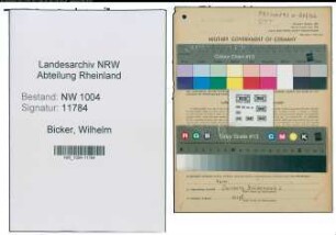 Entnazifizierung Wilhelm Bicker , geb. 12.10.1886 (Postwart)