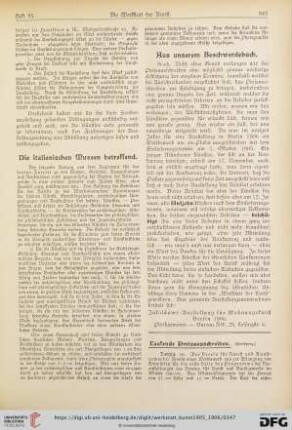 Die italienischen Museen betreffend
