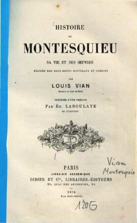 Histoire de Montesquieu
