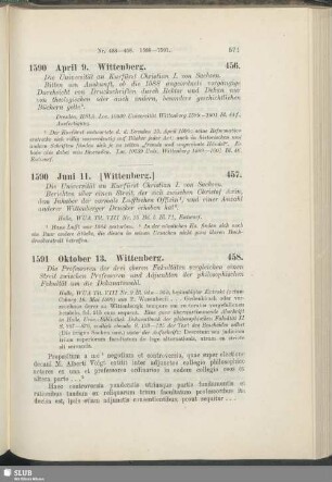 457. 1590, Juni 11. [Wittenberg]