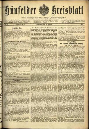 Ausgabe vom Donnerstag, den 28. Januar 1915.