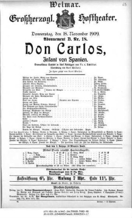 Don Carlos, Infant von Spanien