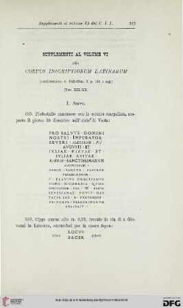 11: Supplementi al volume VI del Corpus Inscriptionum Latinarum, [8]