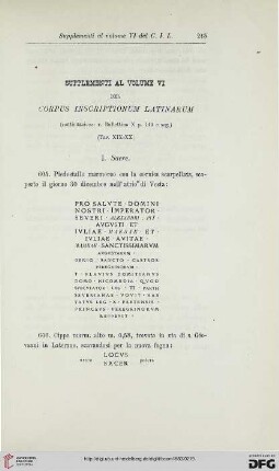 11: Supplementi al volume VI del Corpus Inscriptionum Latinarum, [8]