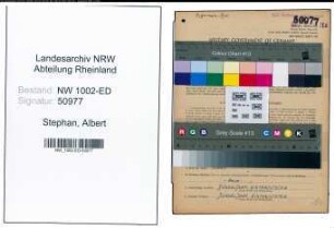 Entnazifizierung Albert Stephan, geb. 06.10.1921 (Angest.)