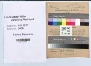 Entnazifizierung Hermann Stroms , geb. 01.08.1902 (Schornsteinfeger)