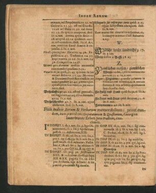 Index Disputationum & Quaestionum Georgius Lauterbrunn enucleavit.