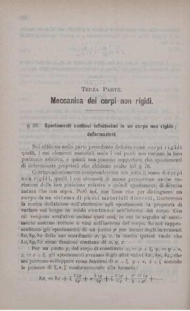 Terza Parte. Meccanica dei corpi non rigidi.
