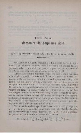 Terza Parte. Meccanica dei corpi non rigidi.