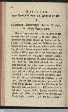 Beilagen zum Protokoll vom 23. Januar 1840
