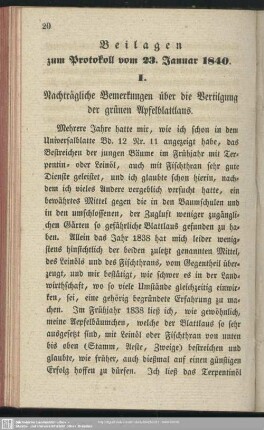 Beilagen zum Protokoll vom 23. Januar 1840