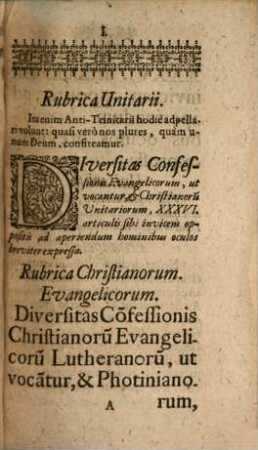 Collatio Religionis Evangelicorum, sive Lutheranorum Cum Religione Unitariorum sive Photinianorum