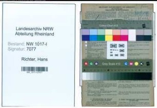 Entnazifizierung Hans Richter , geb. 21.07.1912 (Kaufmann)