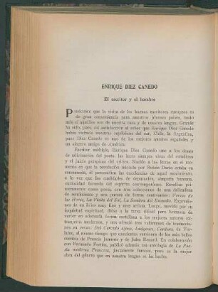 Enrique Diez Canedo : El escritor y el hombre