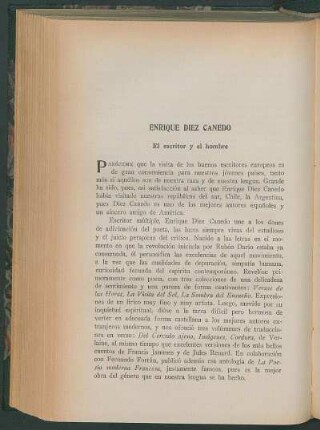 Enrique Diez Canedo : El escritor y el hombre