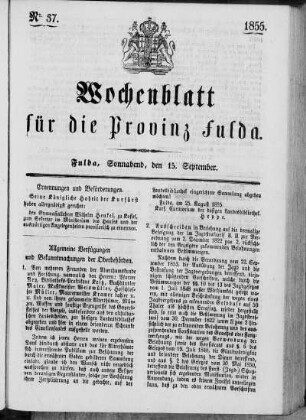 Nr. 37, Ausgabe vom 15. September 1855