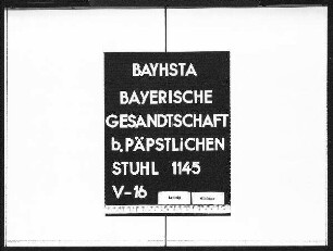 Schriftwechsel mit Ferdinand Freiherrn von Hompesch, Bailli des Malteserordens