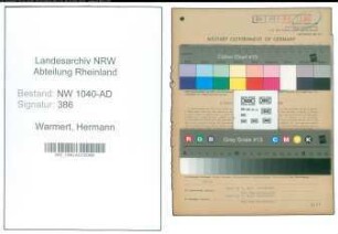 Entnazifizierung Hermann Warmert , geb. 15.04.1904 (Landwirt)