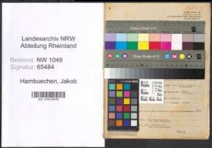 Entnazifizierung Jakob Hambuechen , geb. 15.02.1909 (Saenger)