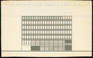 Verwaltungsgebäude Kassenärtzliche Vereinigung, Wettbewerb, Bismarckstraße, Berlin-Charlottenburg: Ansicht Bismarckstraße 1:50