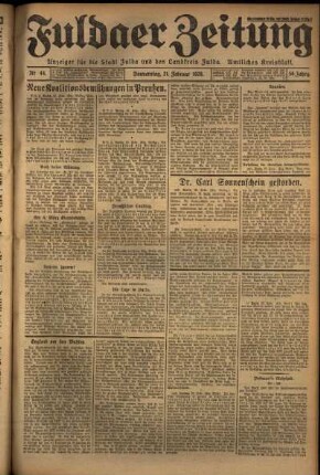 Ausgabe vom Donnerstag, den 21. Februar 1929.