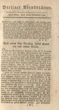 46tes Blatt. Den 22ten November 1810.