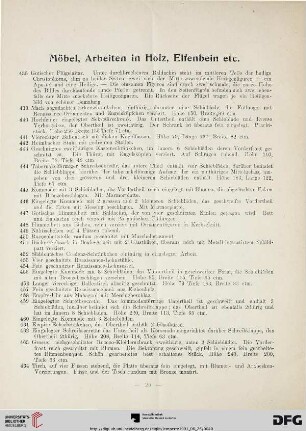 Möbel, Arbeiten in Holz, Elfenbein etc. (Nr. 438-551)
