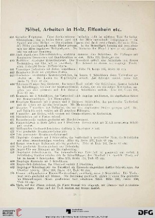 Möbel, Arbeiten in Holz, Elfenbein etc. (Nr. 438-551)
