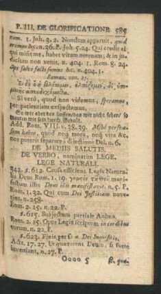 De Mediis Salutis. De Verbo, nominatum Lege. Lege Naturali.