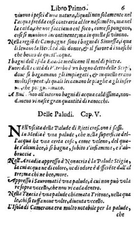 Delle Paludi. Cap. V.