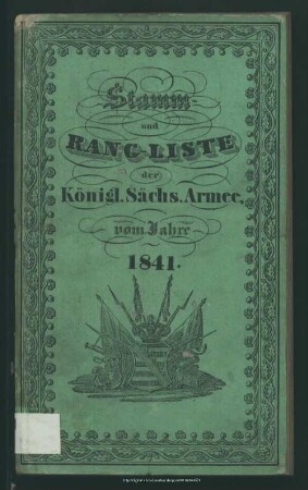 1841: Stamm- und Rang-Liste der Königl.-Sächsischen Armee